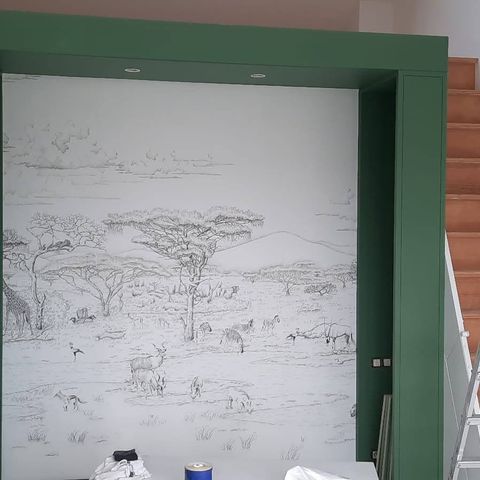 Tapissage et papier peint – pose d’un panoramique à Rixensart